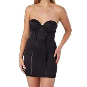NWT Maidenform Women's Firm Control Strapless Convertible Full Slip, Black, 38C